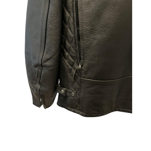 Harley Davidson Motorcycle Black Leather Riding Jacket Size XL Zip Armor Biker - Picture 11 of 11